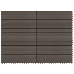 vidaXL 6X Decking Tiles Interlocking Floor Tile Decking Tile Pool WPC