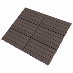 vidaXL 6X Decking Tiles Interlocking Floor Tile Decking Tile Pool WPC