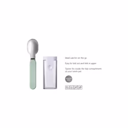 â Folding Spoon Ellipse â Reusable Spoon to Go â Foldable Spoon for Yoghurt Cup â Cutlery for Travel - Including Storage Case â Stainless