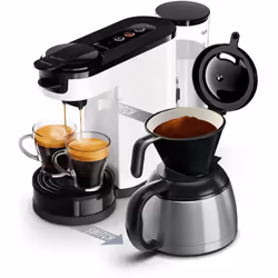 Senseo HD6592/05, Combi coffee maker, 1 L, Coffee pod, Ground coffee, 1450 W, Black, White