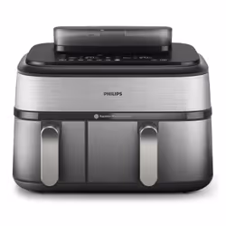 Philips 5000 series NA555/00 fryer Double 9 L Stand-alone 2750 W Hot air fryer Silver