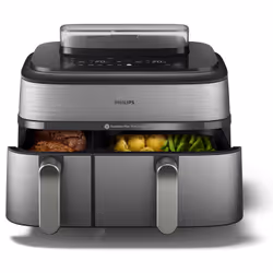 Philips 5000 series NA555/00 fryer Double 9 L Stand-alone 2750 W Hot air fryer Silver