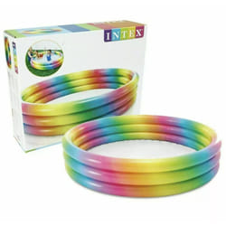 Intex 58" 3 Ring Rainbow Inflatable Swimming Paddling Pool Play Baby Kids Fun