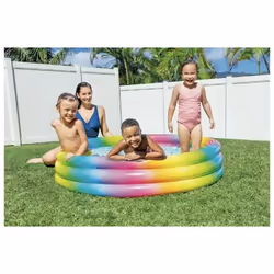 Intex 58" 3 Ring Rainbow Inflatable Swimming Paddling Pool Play Baby Kids Fun