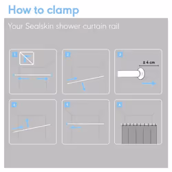 Sealskin Telescopic Shower Curtain Rod Extendable Shower Curtain Pole Black