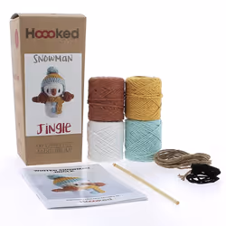 Hoooked Amigurumi DIY Kit W/Eco Barbante Yarn-Winter Snowman Jingle PAK345