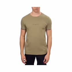Tommy Hilfiger 32584 Mens T Shirts Tipped Logo - Olive, S
