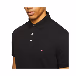 Tommy Hilfiger Mens Polo Shirts 1985 Cotton T-Shirt - Black, S