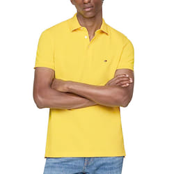 Tommy Hilfiger Mens Polo Shirts 1985 Cotton T-Shirt - Yellow, XS