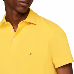 Tommy Hilfiger Mens Polo Shirts 1985 Cotton T-Shirt - Yellow, 3XL