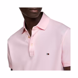 Tommy Hilfiger Mens Polo Shirts 1985 Cotton T-Shirt - Pink, M