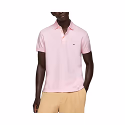 Tommy Hilfiger Mens Polo Shirts 1985 Cotton T-Shirt - Pink, L