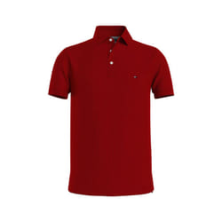 Tommy Hilfiger Mens Polo Shirts 1985 Cotton T-Shirt - Maroon, XS