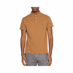 Tommy Hilfiger Mens Polo Shirts 1985 Cotton T-Shirt - Beige, 2XL