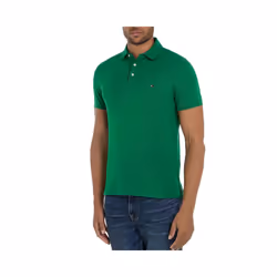Tommy Hilfiger Mens Polo Shirts 1985 Cotton T-Shirt - Green, M