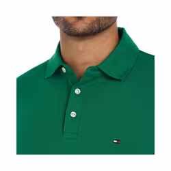 Tommy Hilfiger Mens Polo Shirts 1985 Cotton T-Shirt - Green, 2XL