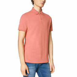 Tommy Hilfiger Mens Polo Shirts 1985 Cotton T-Shirt - Salmon Pink, 3XL