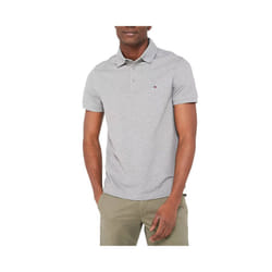 Tommy Hilfiger Mens Polo Shirts 1985 Cotton T-Shirt - Light Grey, 2XL