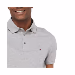 Tommy Hilfiger Mens Polo Shirts 1985 Cotton T-Shirt - Light Grey, 2XL