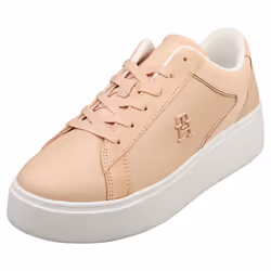 Tommy Hilfiger Platform Court Sneaker Womens Fashion Trainers in Pink Bloom - 6