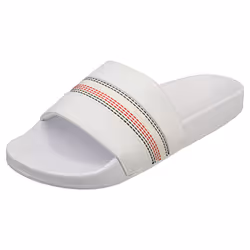 Tommy Hilfiger Corporate Stripes Pool Womens Slide Sandals in White - 6.5