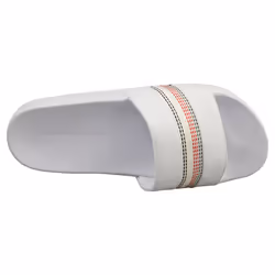 Tommy Hilfiger Corporate Stripes Pool Womens Slide Sandals in White - 6.5