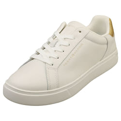 Tommy Hilfiger Essential Court Sneaker Womens Casual Trainers in Ecru - 5