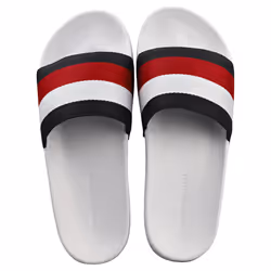Tommy Hilfiger Essential Corp Womens Slide Sandals in Red White Blue - 3.5
