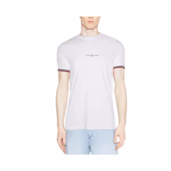 Tommy Hilfiger 32584 Mens T Shirts Tipped Logo - White, XL