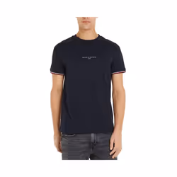 Tommy Hilfiger 32584 Mens T Shirts Tipped Logo - Navy, 2XL