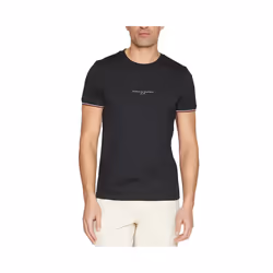 Tommy Hilfiger 32584 Mens T Shirts Tipped Logo - Black, 2XL