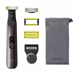 Philips OneBlade Pro 360 QP6551/15 Face and body trimmer and shaver + 4 accessories, Foil shaver, Chrome, Contour-following t ...