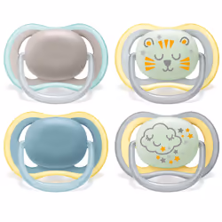 Philips AVENT Pacifier SCF349/43 ultra air soother, Classic baby pacifier, Orthodontic, Silicone, Boy/Girl