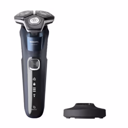Philips SHAVER Series 5000 S5885/25 Wet and Dry electric shaver, Rotation shaver, Blue, SkinIQ, SH71, 2 year(s), Battery