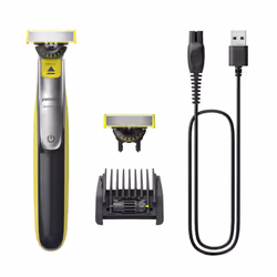 Philips OneBlade 360 QP2734/30 Face, Foil shaver, Grey, Lime, Contour-following technology, Dual protection system, 360 Blade ...