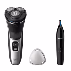 Philips Shaver 3000 Series S3143/02 Wet & Dry Electric Shaver, Rotation shaver, Black, Silver, PowerCut blade system, SH30, 2 ...