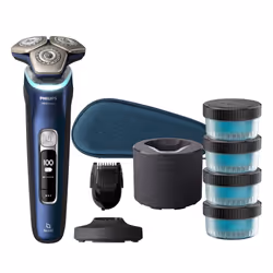 Philips SHAVER Series 9000 Limited Edition 9000 Series S9980/74 Space-Grade Steel Electric Shaver, Rotation shaver, Blue, Lif ...