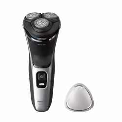 Philips Shaver 3000 Series S3143/00 Wet & Dry Electric Shaver, Rotation shaver, Black, Silver, SkinIQ, SH30, 2 year(s), Batte ...