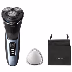 Philips Shaver 3000 Series S3243/12 Wet & Dry Electric Shaver, Rotation shaver, Black, Blue, PowerCut blade system, SH30, 2 y ...