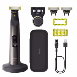 Philips OneBlade Pro 360 QP6652/35 Face and Body, Built-in display, Washable, Battery, Chrome