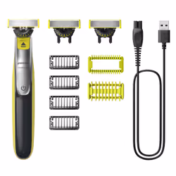 Philips OneBlade 360 QP2834/31 Face and Body, Foil shaver, Black, Green, Grey, Battery, Lithium-Ion (Li-Ion), 60 min, 4 h