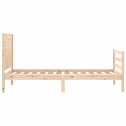 vidaXL Bed Frame Bed Base Platform Bed with Headboard Small Single Solid Wood - natural, 75 x 190 cm - Additional view 6