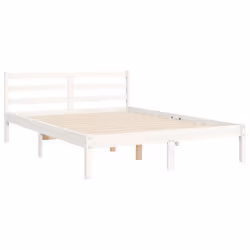 vidaXL Bed Frame Bed Base with Headboard Honey Brown Small Double Solid Wood - white, 120 x 200 cm - Additional view 7