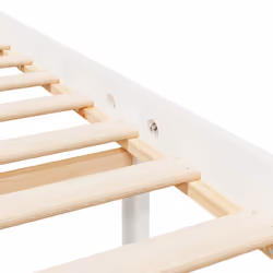vidaXL Bed Frame Bedroom Platform Bed Frame Bedstead with Headboard Solid Wood - white, 160 x 200 cm - Additional view 9