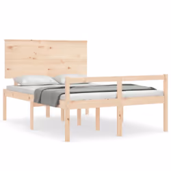 vidaXL Bed Frame with Headboard Bed Base Honey Brown 120x200 cm Solid Wood - brown, 120 x 190 cm