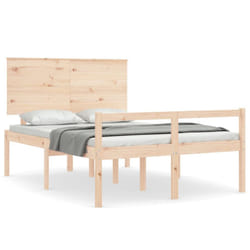 vidaXL Bed Frame with Headboard Bed Base Honey Brown 120x200 cm Solid Wood - brown, 120 x 190 cm