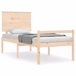 vidaXL Bed Frame with Headboard Bed Base Honey Brown 120x200 cm Solid Wood - brown, 100 x 200 cm