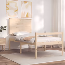 vidaXL Bed Frame with Headboard Bed Base Honey Brown 120x200 cm Solid Wood - brown, 100 x 200 cm