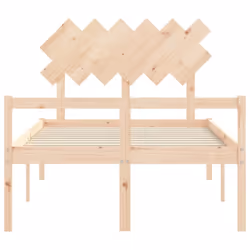 vidaXL Bed Frame with Headboard Home Bedstead Bed Base 160x200 cm Solid Wood - brown, 120 x 190 cm - Additional view 5