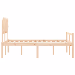 vidaXL Bed Frame with Headboard Home Bedstead Bed Base 160x200 cm Solid Wood - brown, 120 x 190 cm - Additional view 6